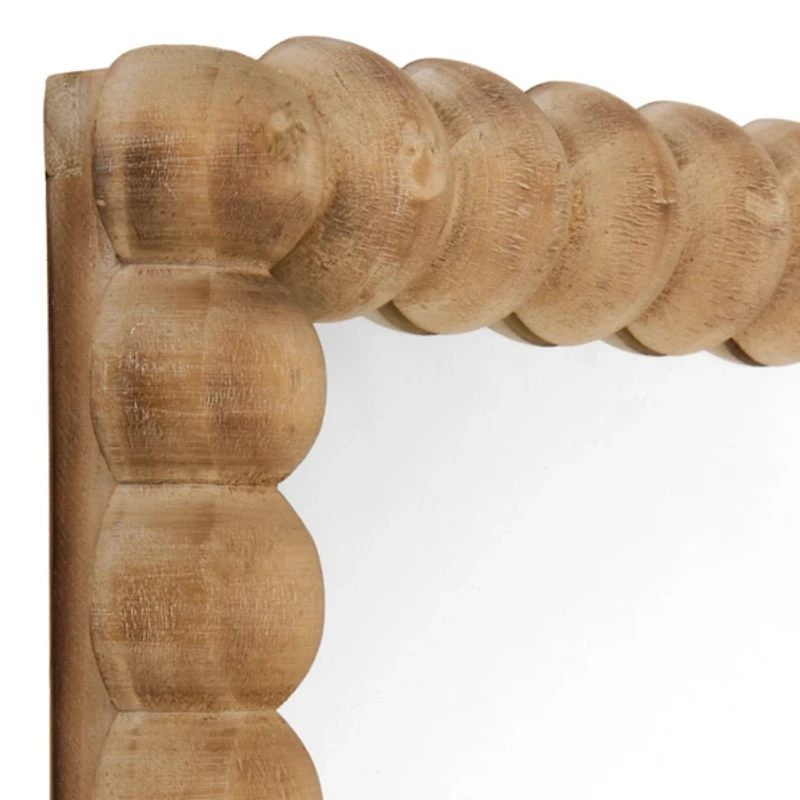 Natural Beaded Wood Ellie Wall Mirror
