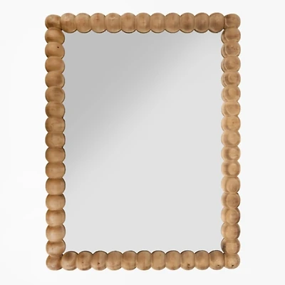 Natural Beaded Wood Ellie Wall Mirror