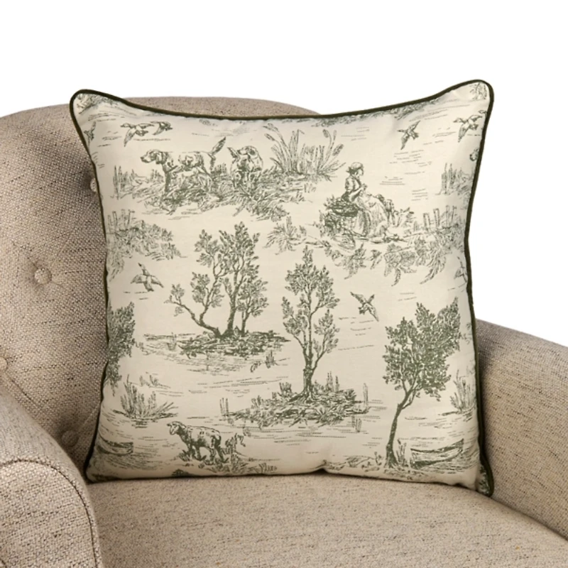 Green Mayfield Toile Pillow