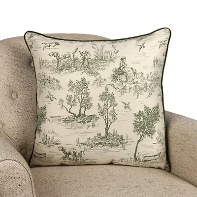 Green Mayfield Toile Pillow
