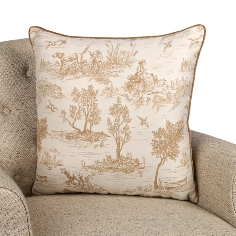 Taupe Mayfield Toile Pillow