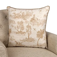Taupe Mayfield Toile Pillow