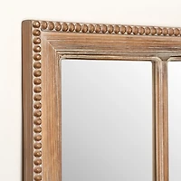 Natural Beaded Paned Hazel Leaner Mirror