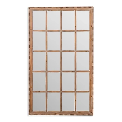 Natural Beaded Paned Hazel Leaner Mirror