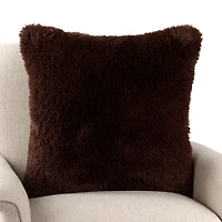 Brown Fluffy Faux Fur Pillow
