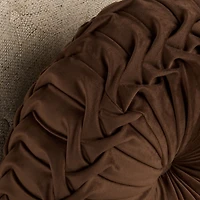 Round Dark Brown Velvet Pillow