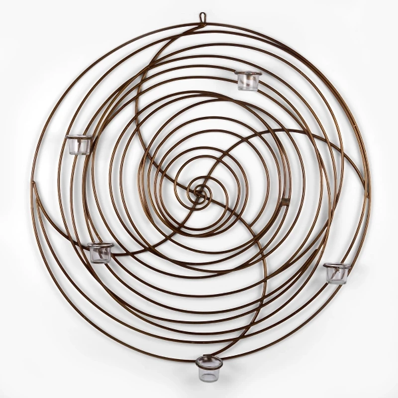 Brass Metal Spiral Votive Wall Sconce