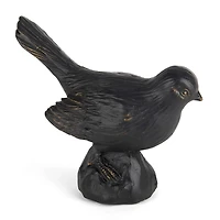 Antique Black Bird Figurine, 7 in.