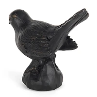 Antique Black Bird Figurine, 7 in.