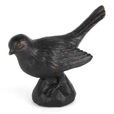 Antique Black Bird Figurine, 7 in.