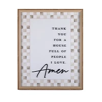 House Full of People Checkered Wall Plaque