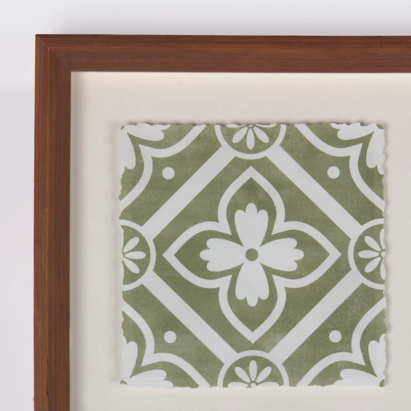 Green Medallion Tiles Wall Plaque