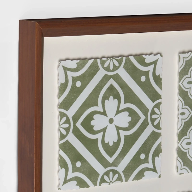 Green Medallion Tiles Wall Plaque