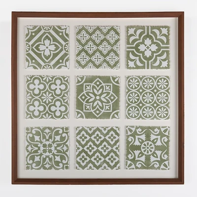 Green Medallion Tiles Wall Plaque