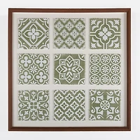 Green Medallion Tiles Wall Plaque