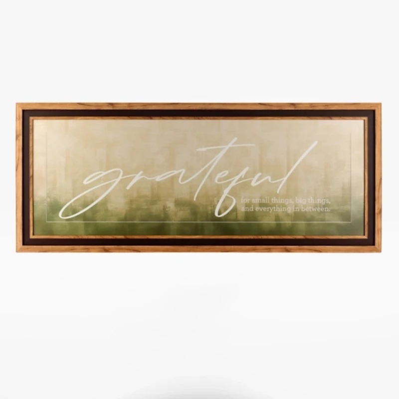 Green Grateful Framed Wall Plaque