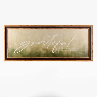 Green Grateful Framed Wall Plaque