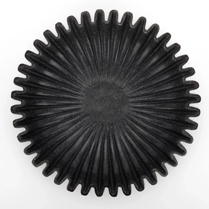 Black Faux Marble Scalloped Decorative Bowl