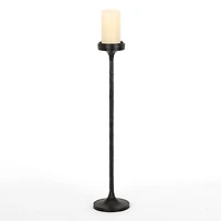 Black Cast Iron Floor Pillar Candle Holder