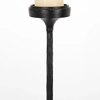 Black Cast Iron Floor Pillar Candle Holder