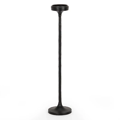 Black Cast Iron Floor Pillar Candle Holder