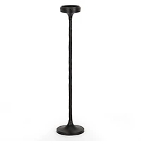 Black Cast Iron Floor Pillar Candle Holder