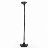 Black Cast Iron Floor Pillar Candle Holder, 32 in.