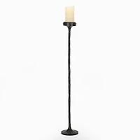 Black Cast Iron Floor Pillar Candle Holder, 37 in.