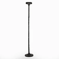 Black Cast Iron Floor Pillar Candle Holder, 37 in.