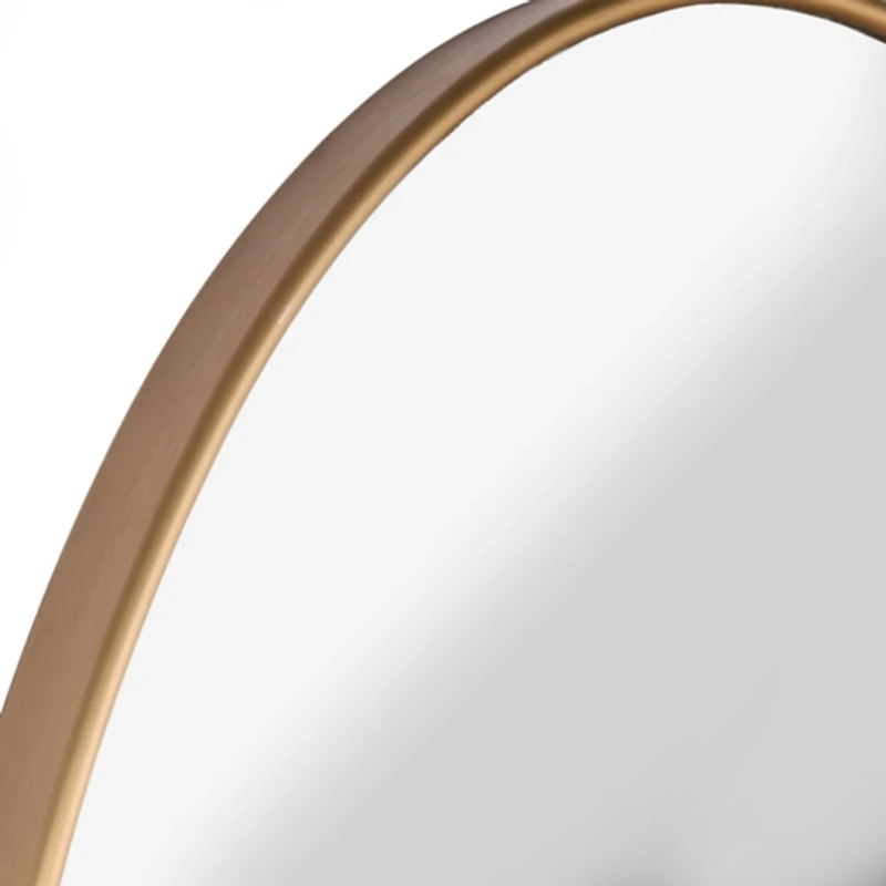 Oval Antique Brass Nouveau Linear Mirror