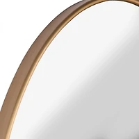 Oval Antique Brass Nouveau Linear Mirror