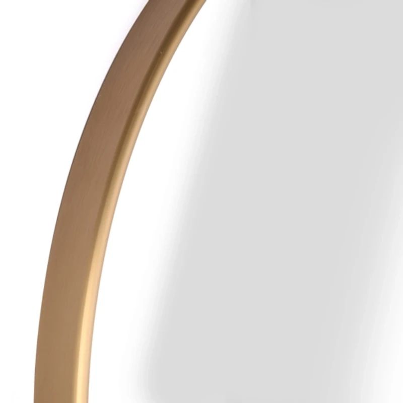 Oblong Antique Brass Nouveau Linear Wall Mirror