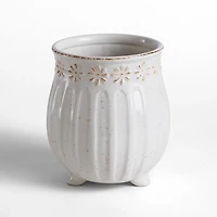 Distressed Etched Floral Crock