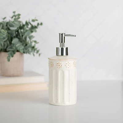 Distressed Etched Floral Soap Pump