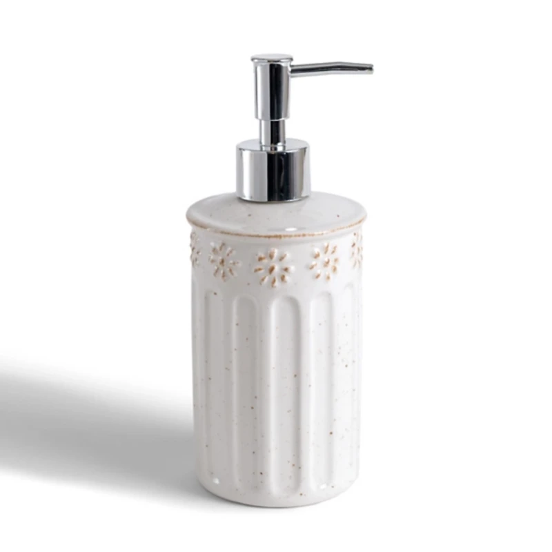 Distressed Etched Floral Soap Pump