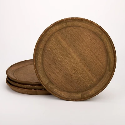 Walnut Wood Beaded Charger