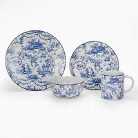 Round Blue Toile 16-pc. Dinnerware Set