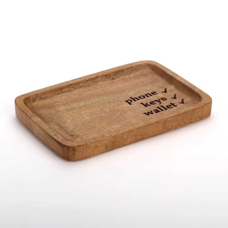 Phone Keys Wallet Wooden Tray