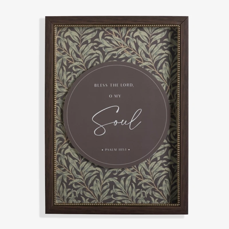 O My Soul Botanical Framed Wall Plaque