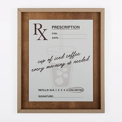Iced Coffee Prescription Wall Plaque
