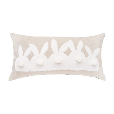 White Bunny Tails Lumbar Pillow