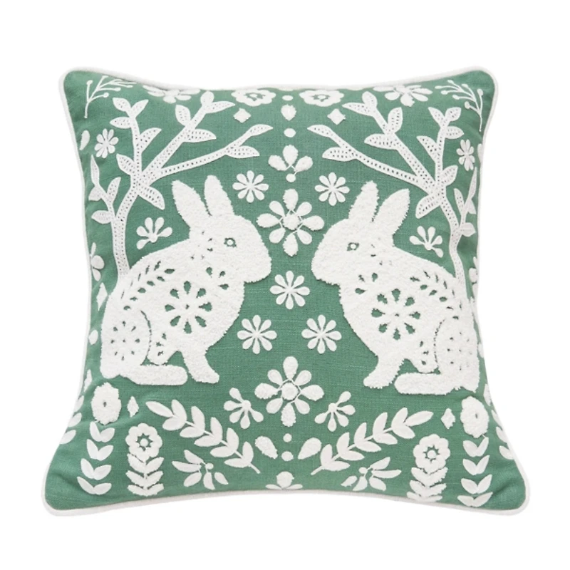 Woodland Spring Bunny Pillow
