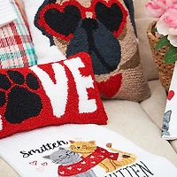 Pugs and Kisses Hooked Pillow