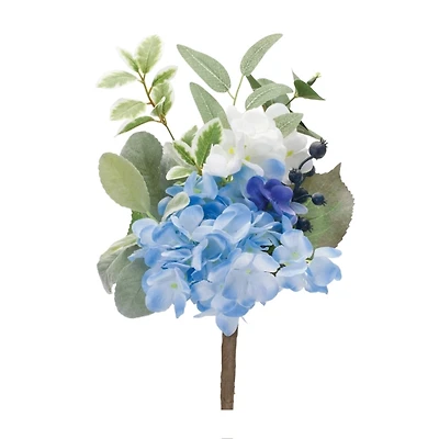 Blue and White Mixed Floral Bouquets, Set of 2