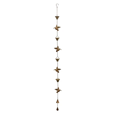 Copper Hummingbird Rain Chain