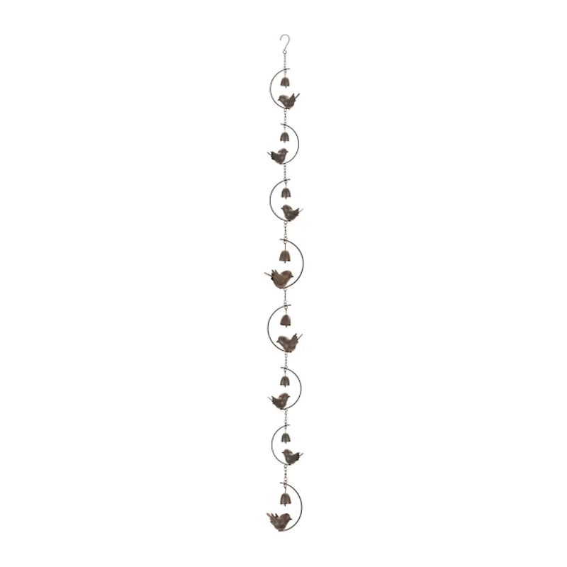 Bronze Birds and Bells Rain Chain