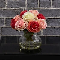 Roses Arrangement in Glass Bud Vase