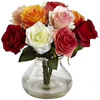 Roses Arrangement in Glass Bud Vase