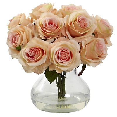 Dusty Roses Arrangement in Glass Bud Vase