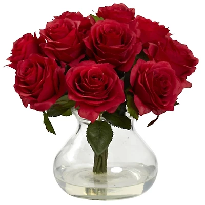 Roses Arrangement in Glass Bud Vase